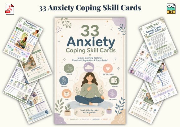 33 Anxiety Coping Skill Cards: A Strategic Tool for Emotional Wellness and Productivity