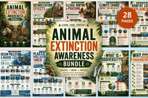 Animal Extinction Awareness Bundle: A Comprehensive Guide to Wildlife Conservation and Environmental Education