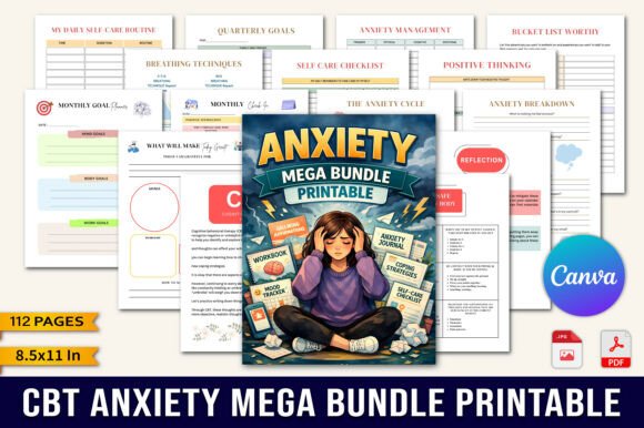 CBT Anxiety Mega Bundle Printable Plan