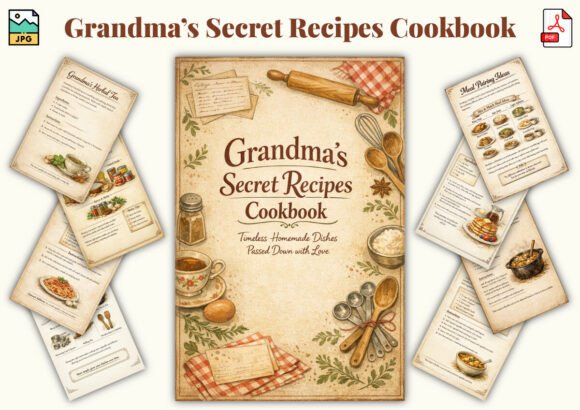 Grandma’s Secret Recipes Cookbook – A Timeless Journey into Vintage Kitchen Style