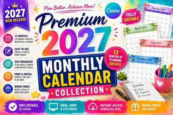 Premium 2027 Monthly Calendar Collection: A Productive Planning Solution for the Year Ahead