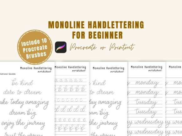 Unlock Your Creativity with Monoline Handlettering Worksheets for Beginners and Enthusiasts
